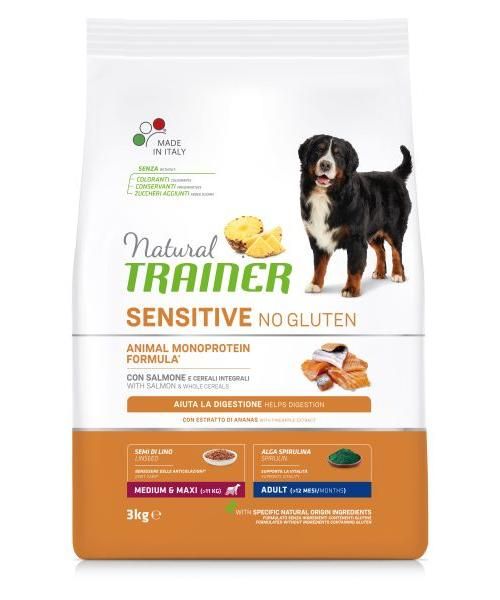 Natural trainer dog adult medium / maxi sensitive salmon glutenvrij hondenvoer