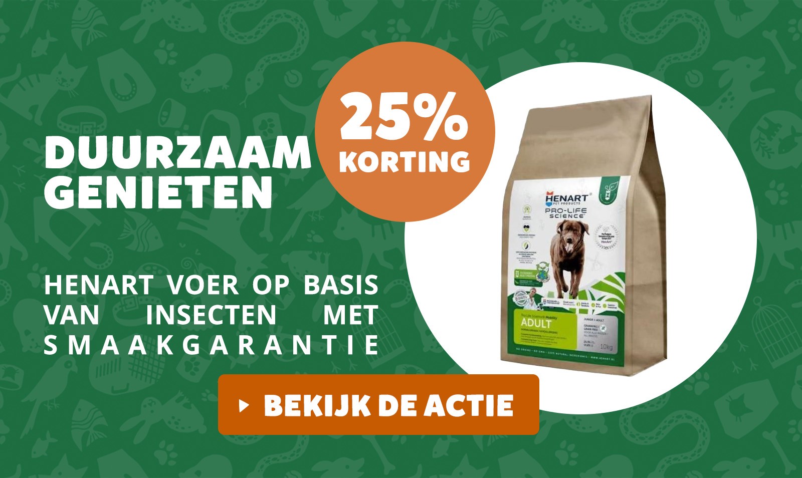 25% korting Hernart honden- en kattenbrokken