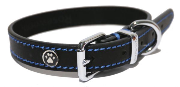 Luxury leather halsband voor hond  leer luxe zwart