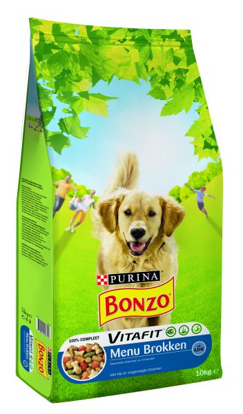 Bonzo droog menubrokken kip / groenten hondenvoer