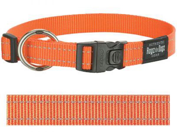 Rogz for dogs fanbelt halsband voor hond oranje