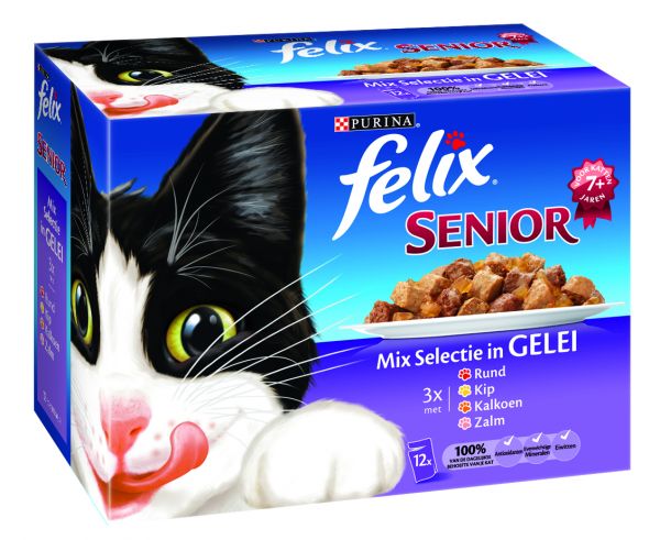 Felix pouch senior mix selectie in gelei kattenvoer
