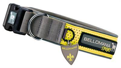 Bellomania sport halsband voor hond rupert grijs/geel