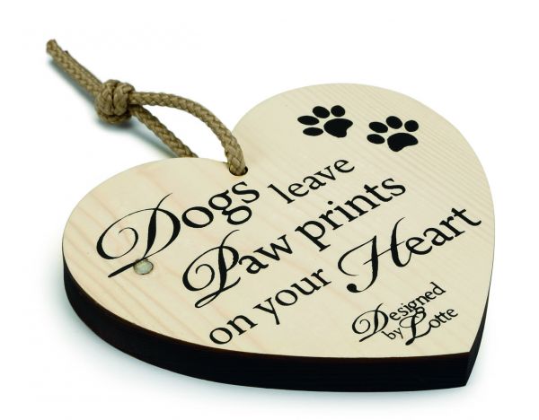 Designed by lotte hout decoratie hart hond