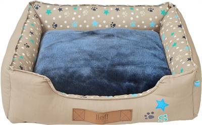 Lief! hondenmand boys beige / blauw