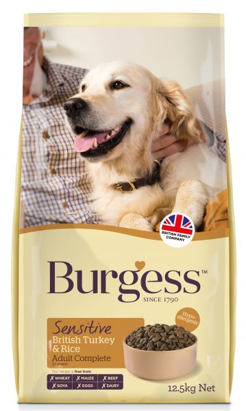 Burgess dog sensitive kalkoen / rijst hondenvoer