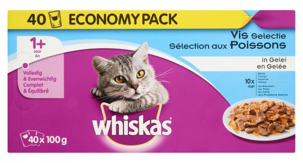 Whiskas multi pack pouch adult vis selectie in gelei kattenvoer