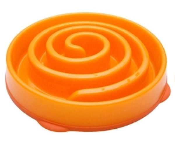 Slo-bowl feeder mini coral spiraal oranje