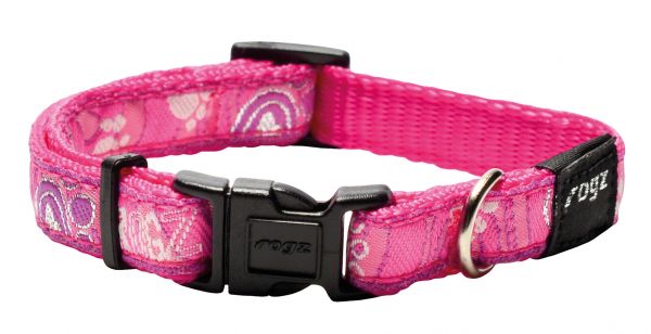 Rogz for dogs jellybean halsband voor hond pink paw
