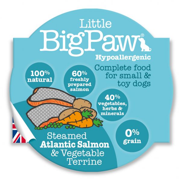 Little big paw gestoomde atlantische zalm / groenten hondenvoer