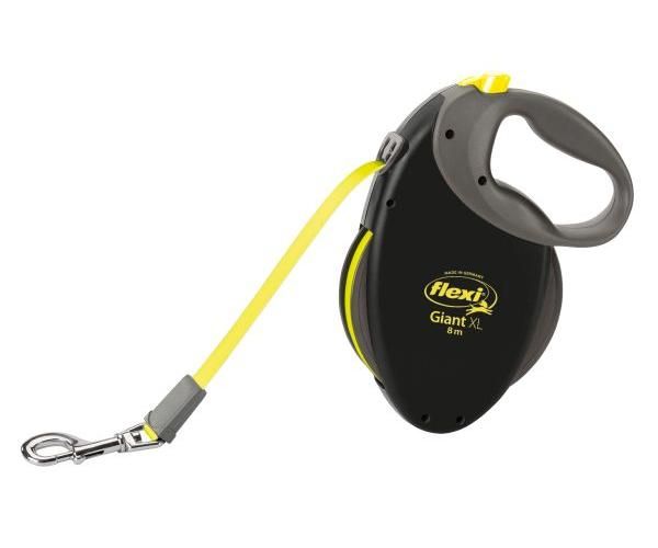 Flexi voor hond rollijn voor  giant tape neon zwart / geel