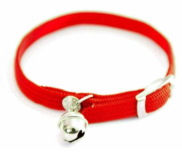 Halsband voor kat  elastisch nylon rood