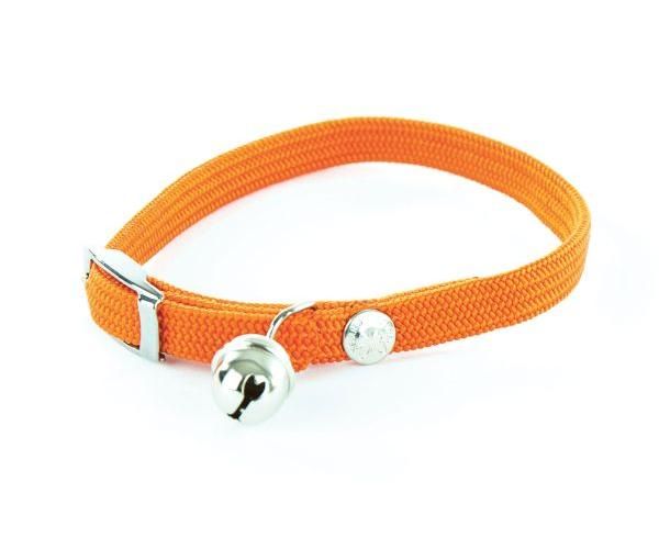 Martin halsband voor kat  elastisch nylon oranje