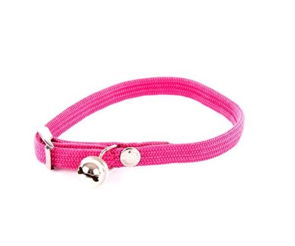 Martin halsband voor kat  elastisch nylon roze