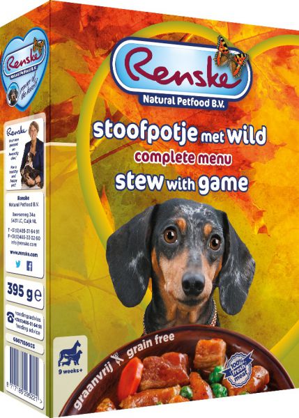 Renske vers vlees graanvrij stoofpotje met wild limited edition hondenvoer