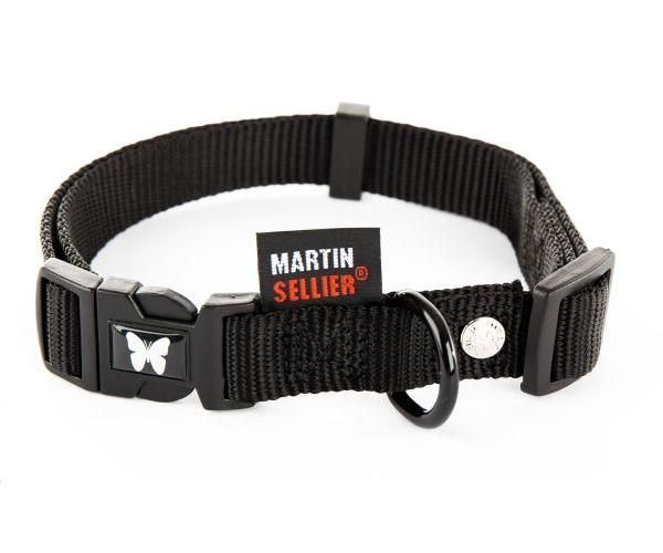 Martin halsband voor hond verstelbaar nylon zwart