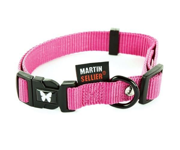 Martin halsband voor hond verstelbaar nylon roze