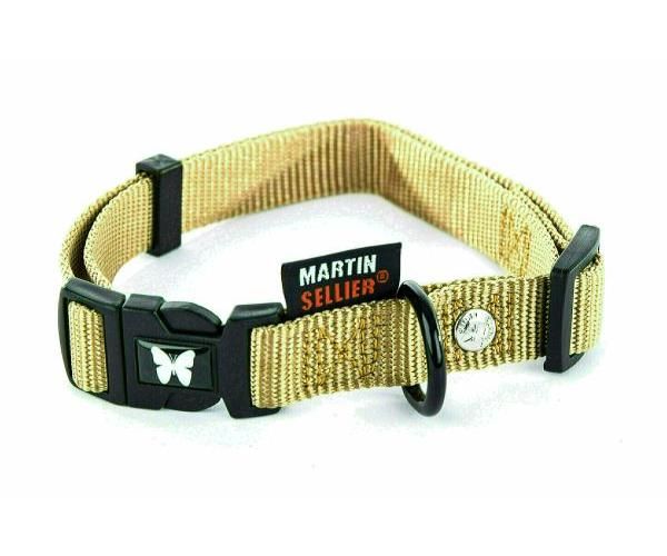 Martin halsband voor hond verstelbaar nylon beige