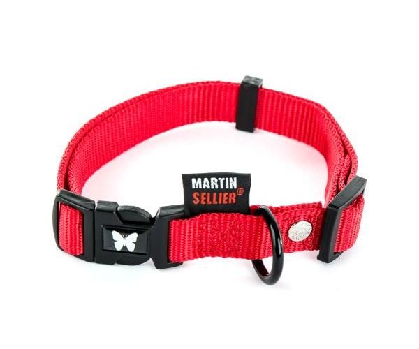 Martin halsband voor hond verstelbaar nylon rood