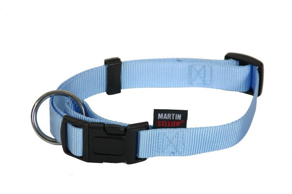 Martin sellier halsband voor hond basic nylon blauw