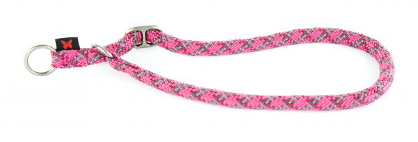 Halsband voor  semi choker voor hond reflecterend roze