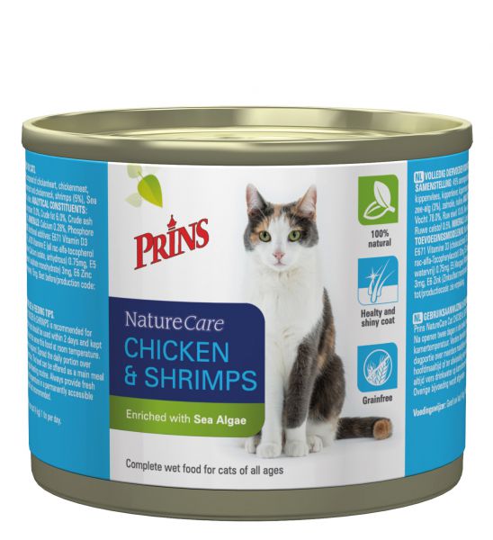 Prins naturecare cat kip/garnaal kattenvoer