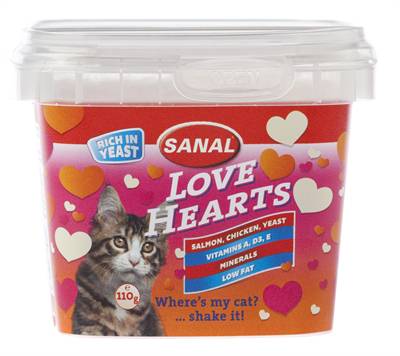 Sanal cat love hearts cup