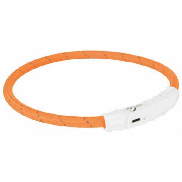 Trixie halsband voor hond  flash lichthalsband voor hond usb tpu / nylon oranje