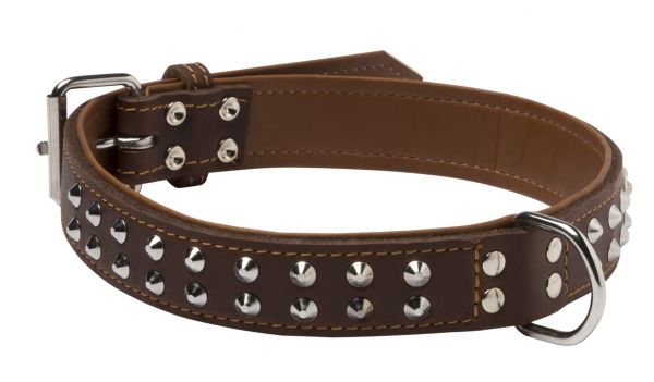 gemak waarschijnlijkheid Formulering Adori Halsband Voor Hond Vetleder Spikes Bruin slechts € 31,74 voor 50x2,5  Cm.