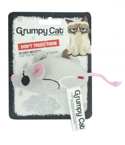 Grumpy cat blinde muis met catnip