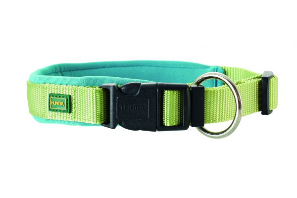 Hunter halsband voor hond neopreen vario plus groen / turquoise