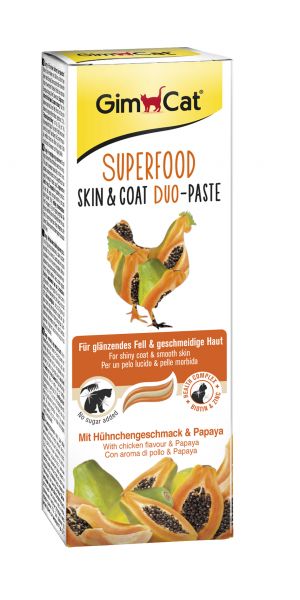 Gimcat superfood skin & coat duo-pasta kip / papaja