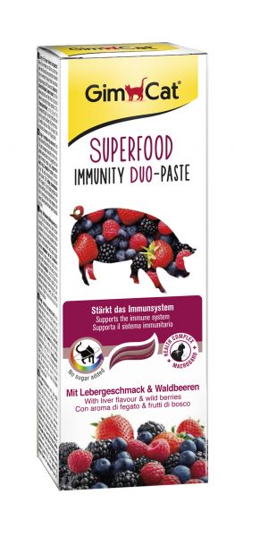 Gimcat superfood immunity duo-pasta lever / bosvruchten
