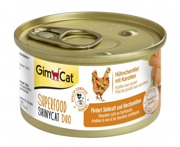 Gimcat superfood shinycat duo kipfilet / wortelen kattenvoer