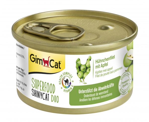 Gimcat superfood shinycat duo kipfilet / appel kattenvoer
