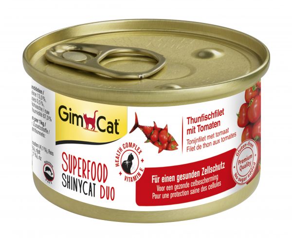 Gimcat superfood shinycat duo tonijnfilet / tomaat kattenvoer