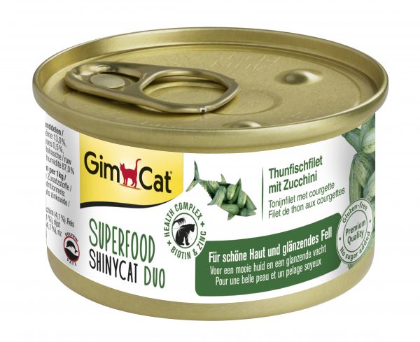 Gimcat superfood shinycat duo tonijnfilet / courgette kattenvoer