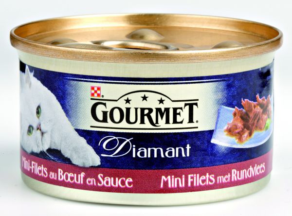 Gourmet diamant mini filets met rundvlees kattenvoer