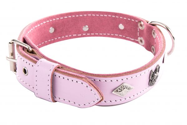 Halsband Voor Hond Deco Bulldog Leer Roze slechts 105,99 voor 31 Mmx50 Cm.