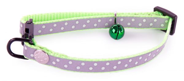 Halsband voor kat  stip groen