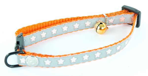 Halsband voor kat  star oranje