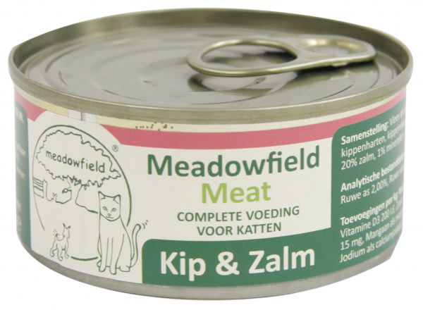 Meadowfield meat blik kip / zalm kattenvoer