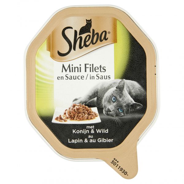 Sheba alu mini filets konijn / wild in saus kattenvoer