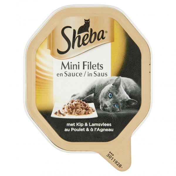 Sheba alu mini filets kip / lam in saus kattenvoer