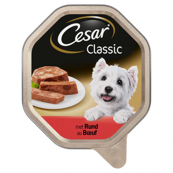 Cesar alu classic pate met rund hondenvoer