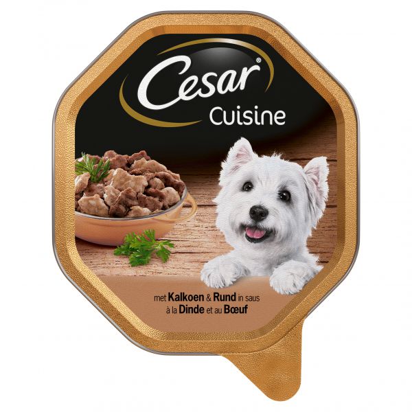 Cesar alu cuisine kalkoen / rund in saus hondenvoer