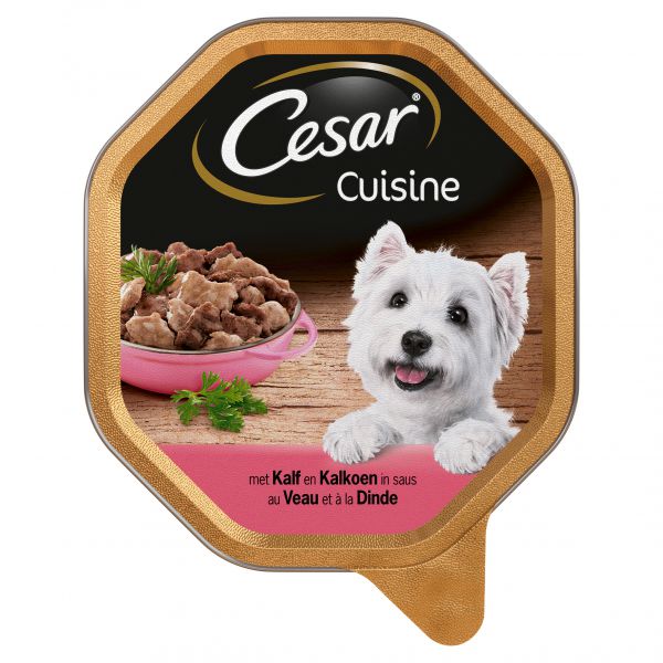 Cesar alu cuisine kalf / kalkoen in saus hondenvoer