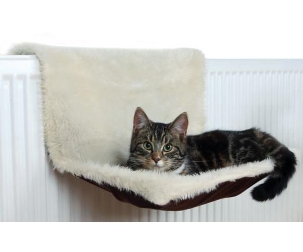 Trixie radiatorhangmat pluche / velours creme / bruin
