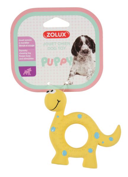 Zolux puppyspeelgoed latex dino geel