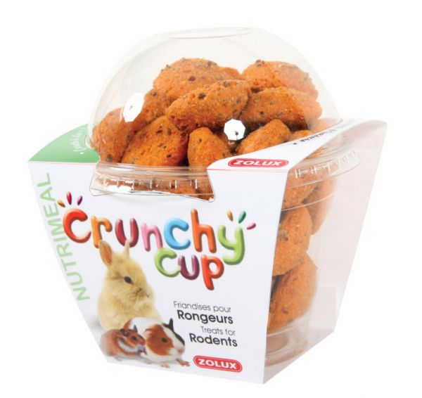 Zolux crunchy cup wortel vlas pellets